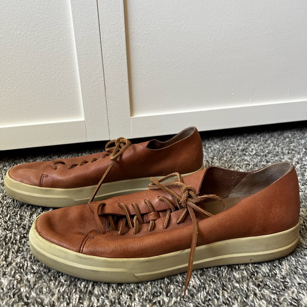 Vince Men’s Brown Leather‎ Copeland Sneakers Size 10.5